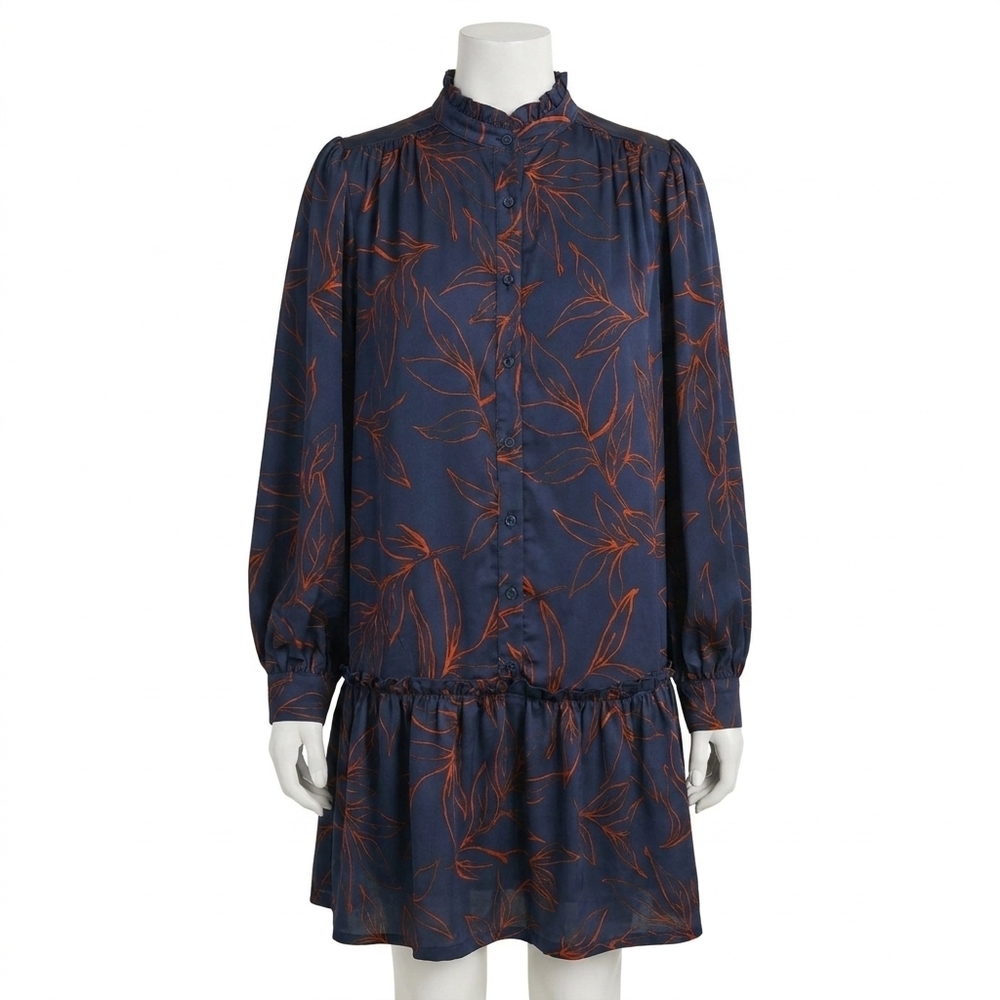 NEW &MERCI balloon sleeve mini dress in navy